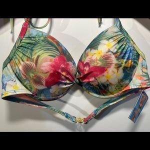 Victoria's Secret Very Sexy Maldives Twist-Front Tropical Bikini Top Size 34B